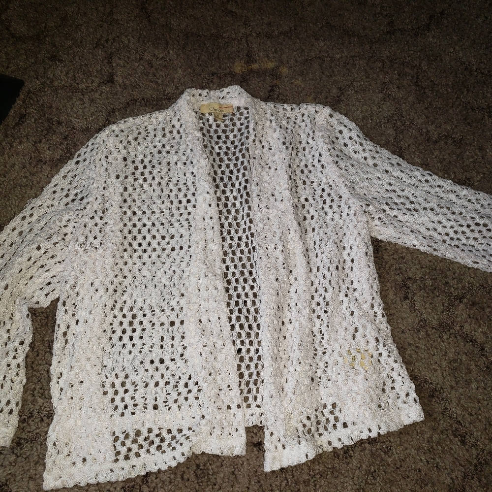 Choices Medium Cardigan Shimmery Metallic Light